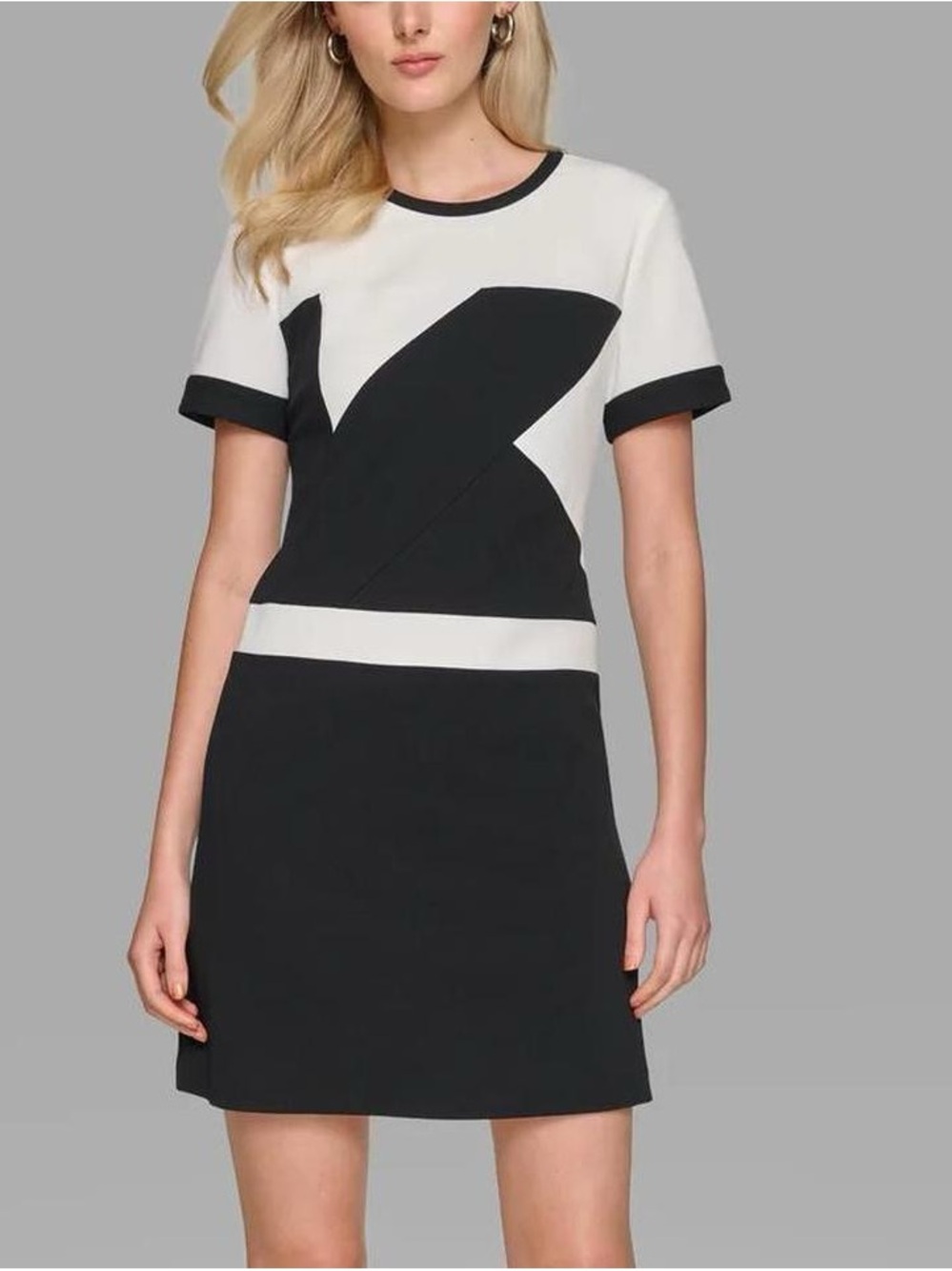 Karl Lagerfeld Black & White Graphic Mini Dress